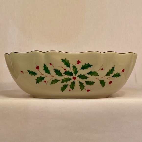 LENOX HOLIDAY ARCHIVE LARGE FLUTED BOWL 10 INCHES - Picture 5 of 9